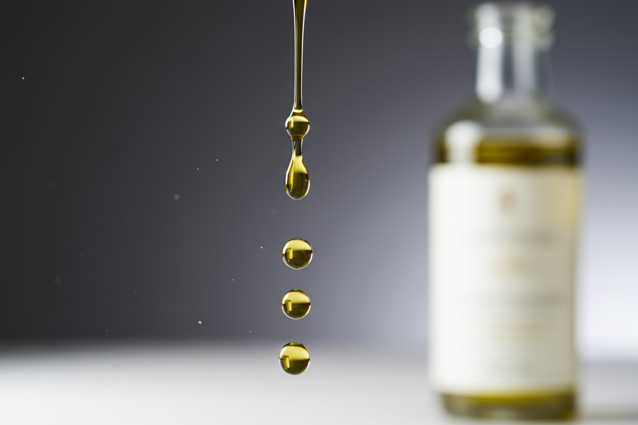 Olio extra vergine che sgocciola, una foto di qualità pubblicitaria eccezionale 