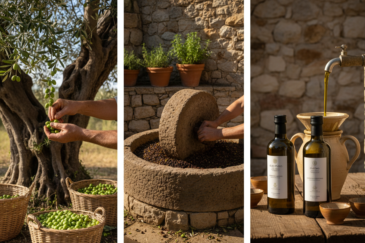 olio extra vergine produzione a mano