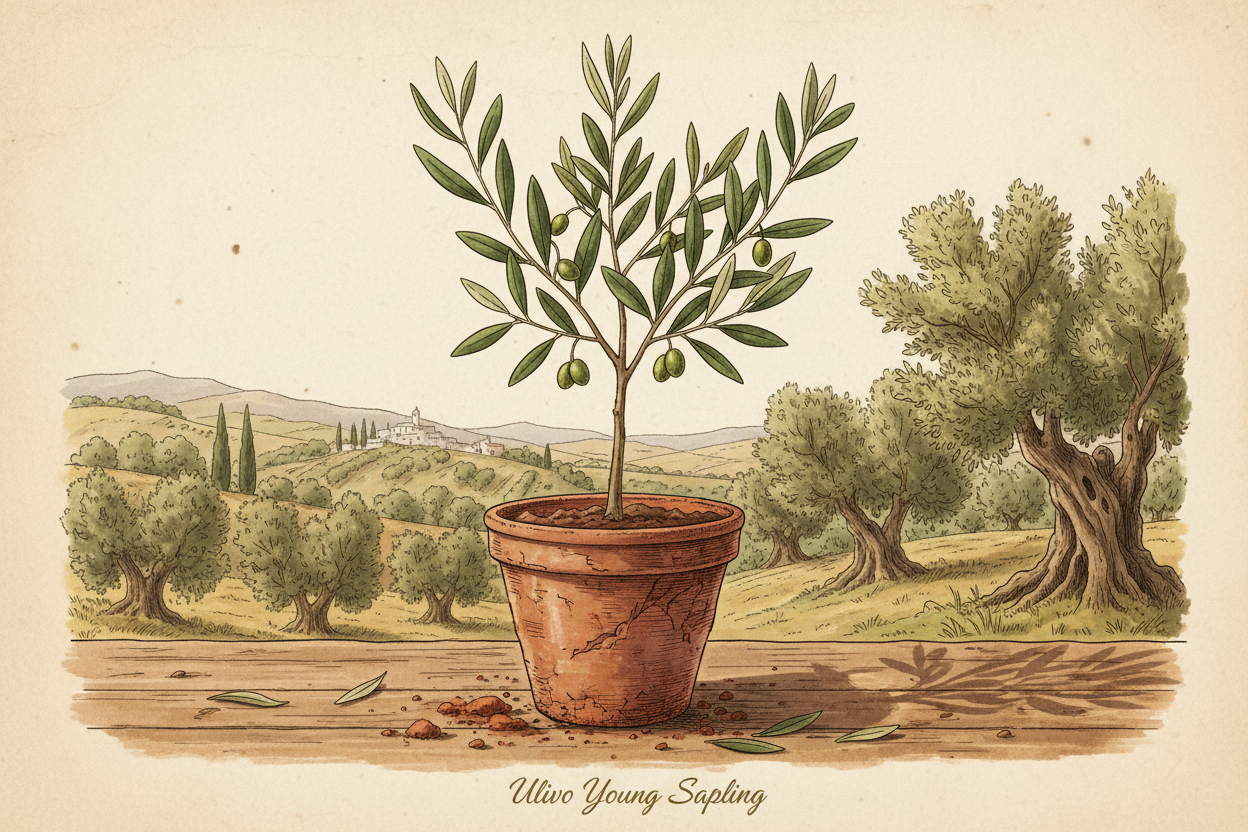 piccolo ulivo da coltivare